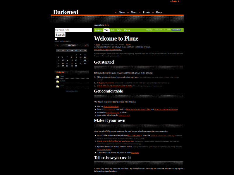 "plonetheme.darkened" add-on